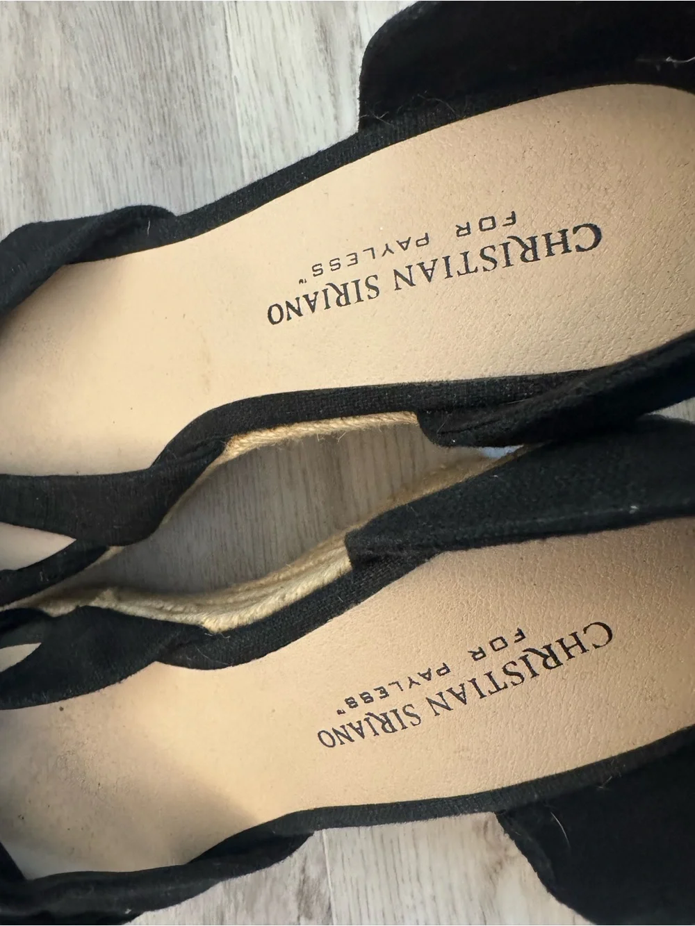 Christian Siriano Black Espadrille Slingback Wedge - Size 8